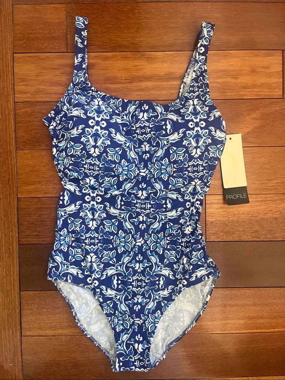 Women’s Blue Floral One-Piece Swimsuit